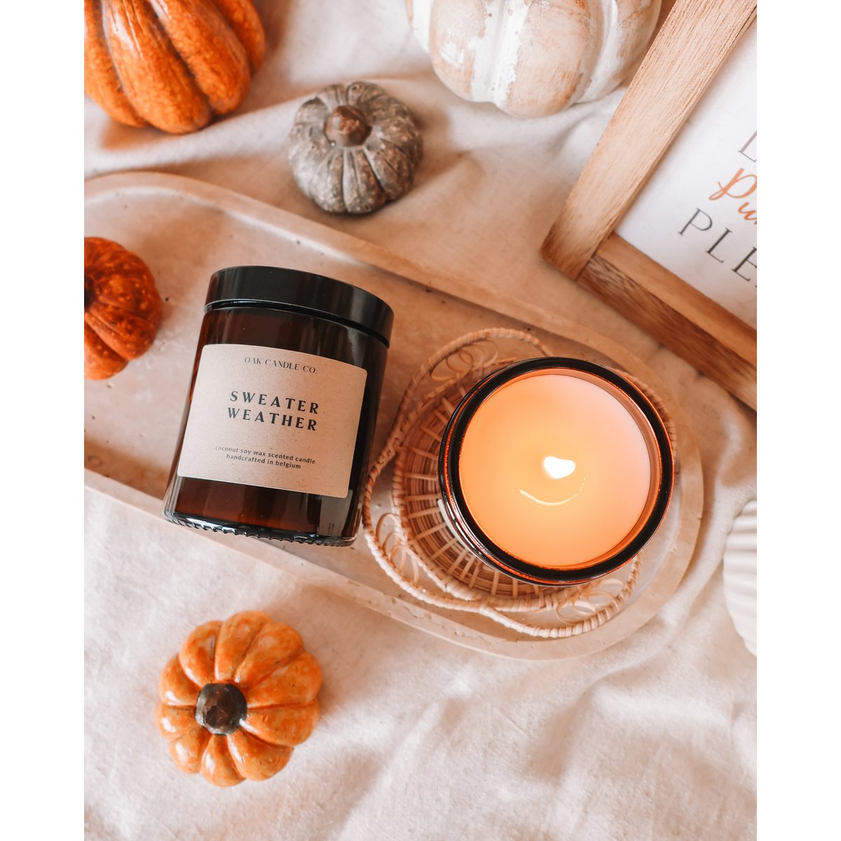Sweater Weather Amber Jar Candle - Candle - Luvvy